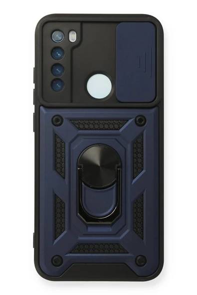 Xiaomi Redmi Note 8 Kılıf Pars Lens Yüzüklü Silikon - Lacivert - 1