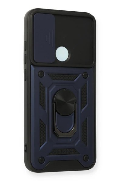 Xiaomi Redmi Note 8 Kılıf Pars Lens Yüzüklü Silikon - Lacivert - 2