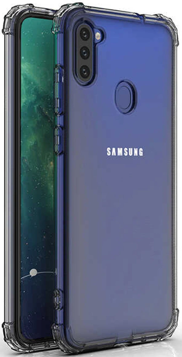 Samsung Galaxy M11 Kılıf Darbelere Dayanıklı Sert Silikon Şeffaf