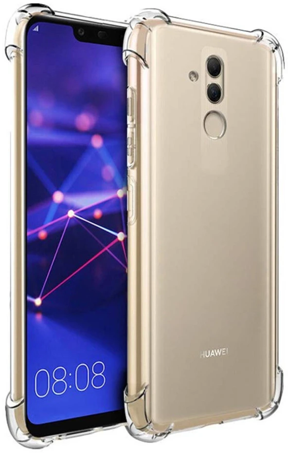 Huawei Mate 20 Lite Kılıf Darbelere Dayanıklı Sert Silikon Şeffaf