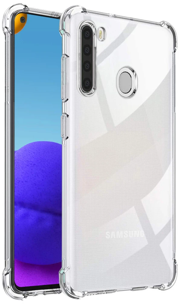 Samsung Galaxy A21 Kılıf Darbelere Dayanıklı Sert Silikon Şeffaf