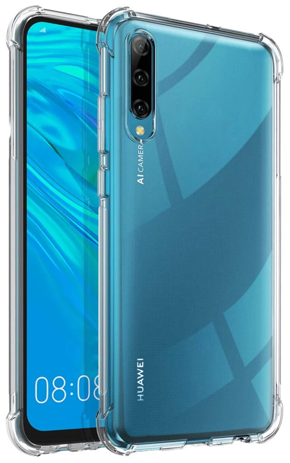 Huawei P Smart Pro 2019 Kılıf Darbelere Dayanıklı Sert Silikon Şeffaf