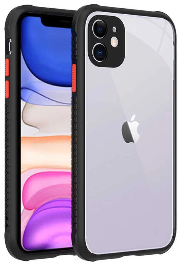 Apple iPhone 11 Kılıf Şeffaf Silikon Köşe Korumalı Kontrast