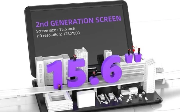 BOIFUN Taşınabilir DVD Oynatıcı 15.6" Geniş HD Ekran - 2