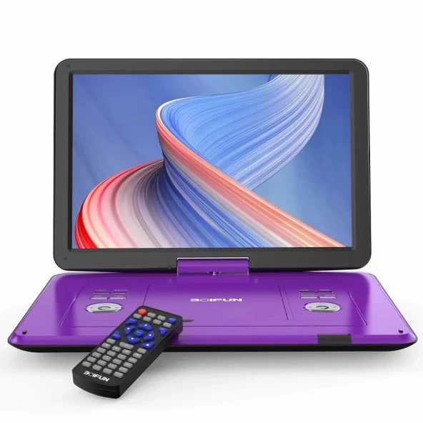 BOIFUN Taşınabilir DVD Oynatıcı 15.6" Geniş HD Ekran
