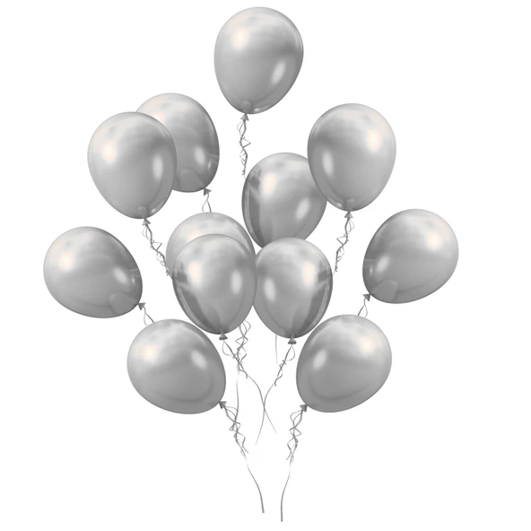Gümüş Metalik Balon 100 Adet 11 inç 28 cm