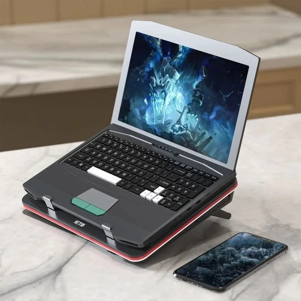 IETS GT500 Güçlü Turbo Fanlı Dizüstü Bilgisayar Soğutucu (4200 RPM) - Resim 6