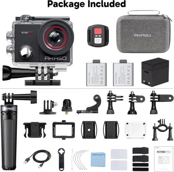 AKASO EK7000 Pro 4K Su Geçirmez Dokunmatik Ekranlı Aksiyon Kamerası - Resim 7