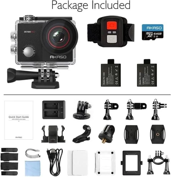 AKASO EK7000 Pro 4K Dokunmatik Ekran Sualtı Aksiyon Kamerası - Resim 11