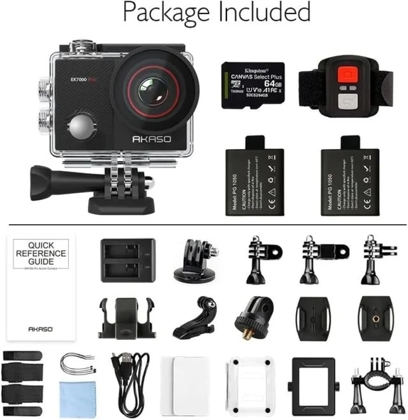 AKASO EK7000 Pro 4K Dokunmatik Ekran Sualtı Aksiyon Kamerası - Resim 9