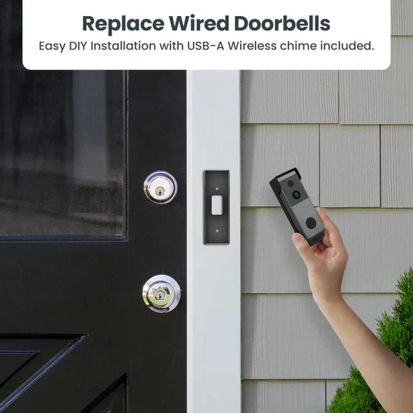 Feit Electric Akıllı Kapı Zili  Wi-Fi Kamera - Resim 3