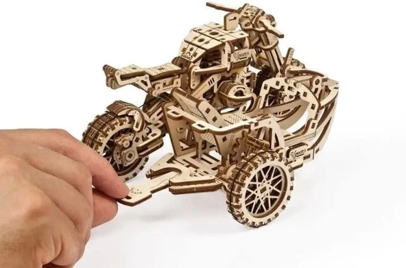 Ugears 3D Ahşap Puzzle Motosiklet Modeli - Resim 8