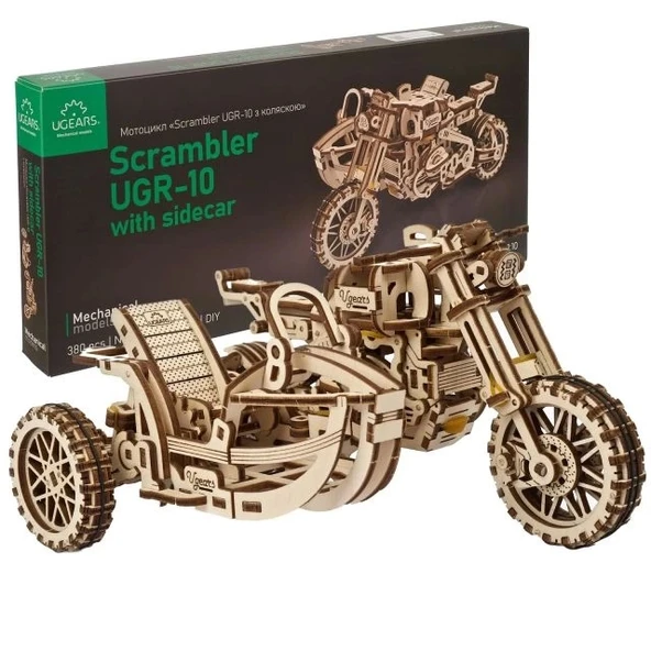 Ugears 3D Ahşap Puzzle Motosiklet Modeli - Resim 9