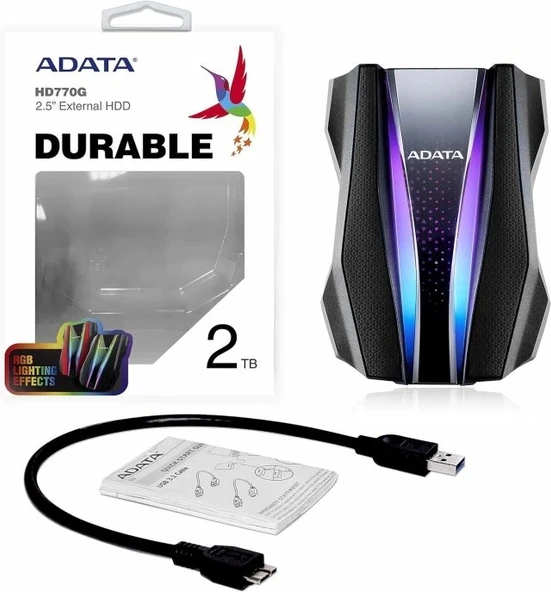 ADATA HD770G 2TB RGB USB 3.2 IP68 Su Geçirmez External HDD - Resim 9