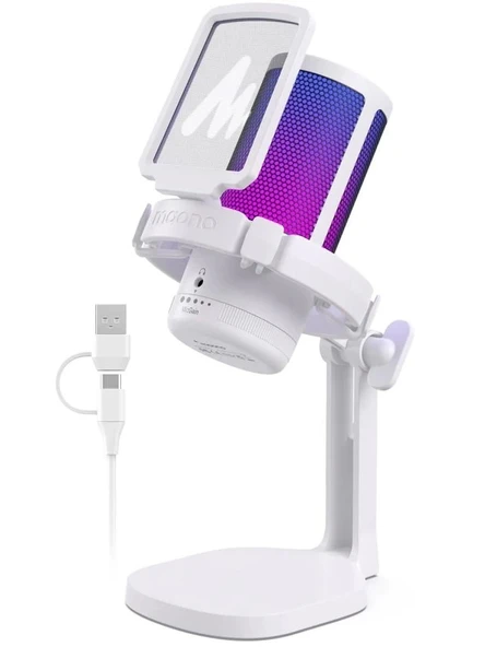 MAONO USB RGB Işıklı Kondenser Oyun Mikrofonu ürün görseli