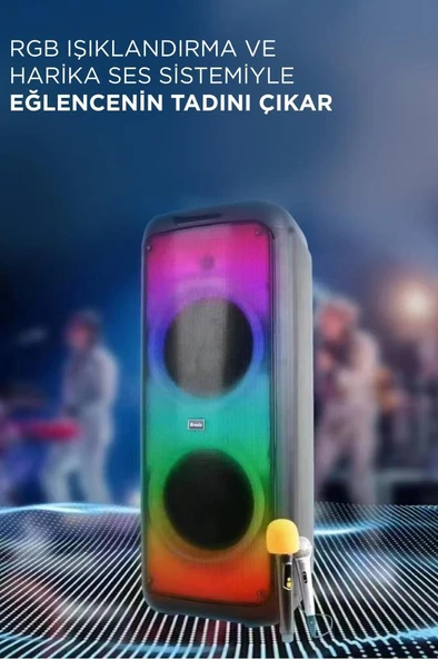 Torima BTS-1938 Siyah RGB Işıklı Taşınabilir Bluetooth  Hoparlör - Resim 2