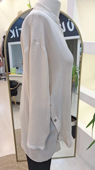 İNVEE HAKİM YAKA CAZ TUNİK 6941 BEJ - Resim 5