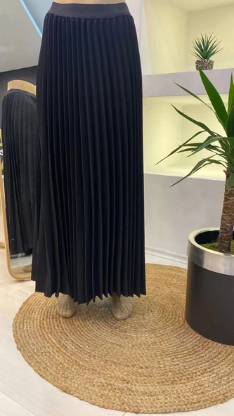 İnvee Pliseli detayli Etek siyah 0998 ürün görseli 1