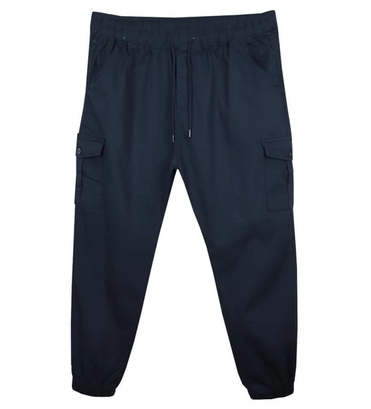Kargo Cepli Büyük Beden Likralı Jogger Pantolon - 5