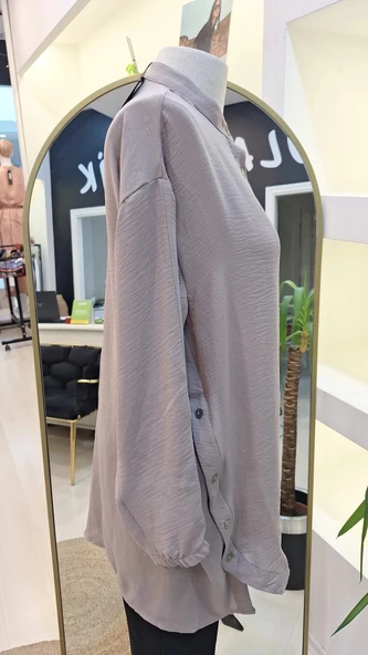 İNVEE HAKİM YAKA CAZ TUNİK 6941VİZON - Resim 8