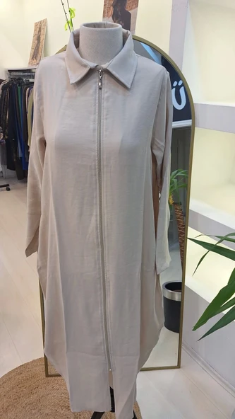 İNVEE YAKA DETAYLİ KAP İNCE KUMAŞ 6961 KREM ürün görseli 1