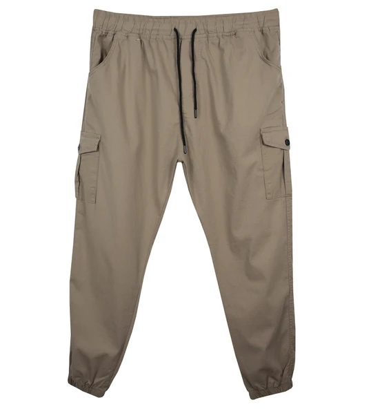 Kargo Cepli Büyük Beden Likralı Jogger Pantolon - 7