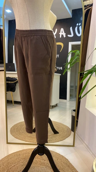 İNVEE inçe kumaş PANTOLON 6960 KAHVEE - Resim 2