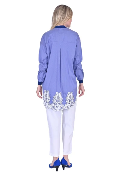 İNVEE GÖMLEK KUPUR DETAYLİ LACİVERT 6978 - Resim 3