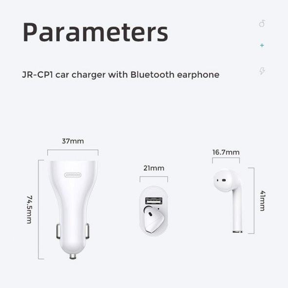 Joyroom JR-CP1 Bluetooth 5.0 Kablosuz Kulaklık Araç içi Hızlı Şarj - 7