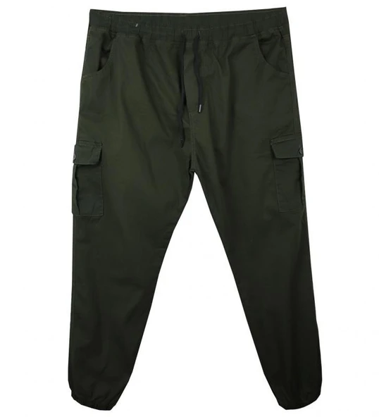 Kargo Cepli Büyük Beden Likralı Jogger Pantolon - 4