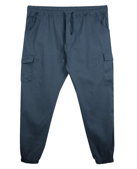 Kargo Cepli Büyük Beden Likralı Jogger Pantolon - 8