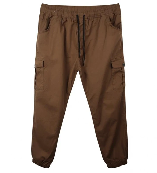 Kargo Cepli Büyük Beden Likralı Jogger Pantolon