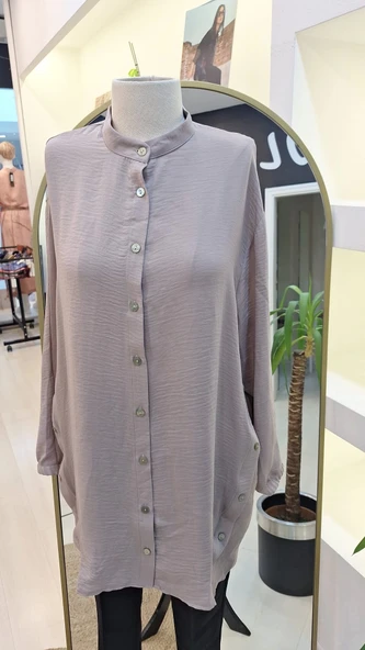 İNVEE HAKİM YAKA CAZ TUNİK 6941VİZON - Resim 6