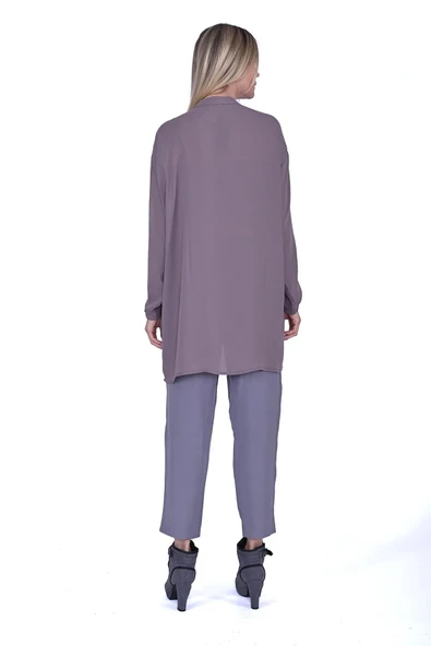 İNVEE HAKİM YAKA CAZ TUNİK 6941VİZON - Resim 2