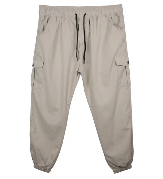 Kargo Cepli Büyük Beden Likralı Jogger Pantolon - 6