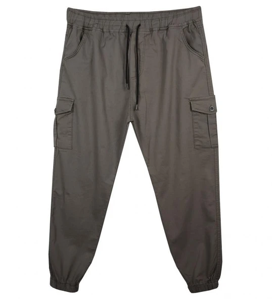 Kargo Cepli Büyük Beden Likralı Jogger Pantolon - 3