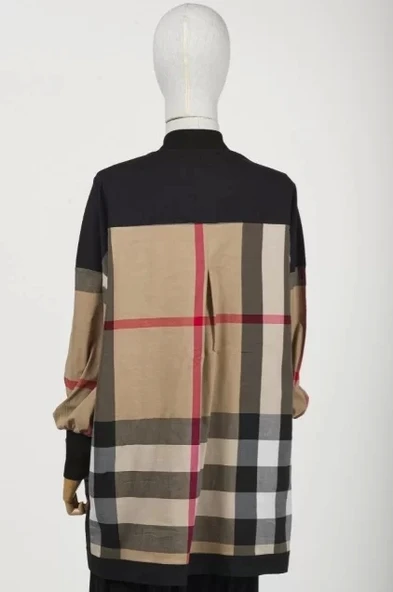 İNVEE EKOSE DESENLİ SİYAH TUNİK 6652 - Resim 2