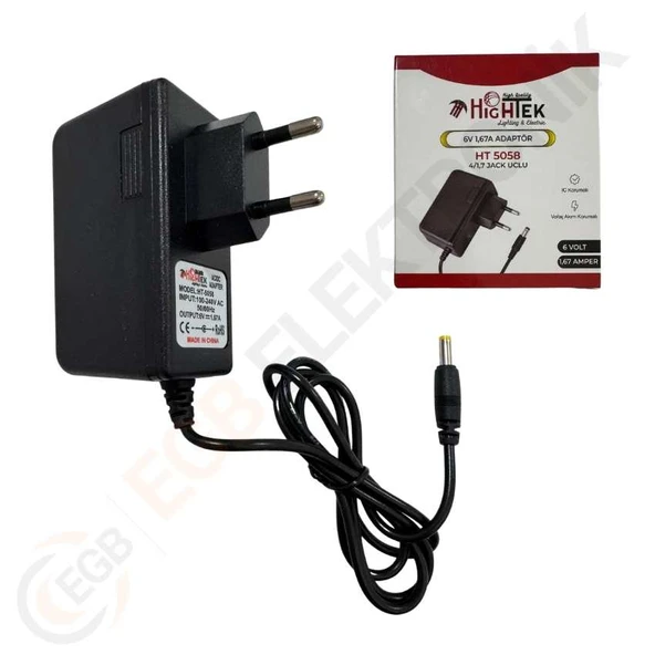 HIGHTEK HT-5058 6v 1.67a TANSİYON ALETİ ŞARJ ADAPTÖRÜ 4/1.7 JAK GİRİŞİ ürün görseli 1
