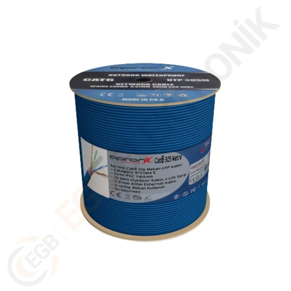 APRONX CAT6 DIŞ ORTAM MAVİ 305 metre