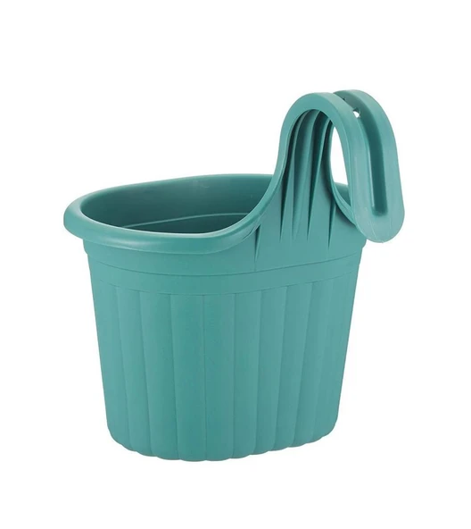 Omnipazar SO-TOM1 Tombik Askılı Balkon Saksı 3 lt Yeşil 6 Adet - Resim 3