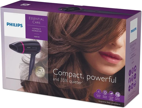 Philips BHD002 EssentialCare Compact 1600 W Saç Kurutma Makinesi
