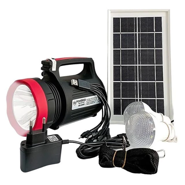 Powermaster 10 Watt 22 Smd Ledli Solar Panelli 3 Ampullü Usb-Mp3-Radyo Destekli Solar Fener YJ-1908TSYK - 4