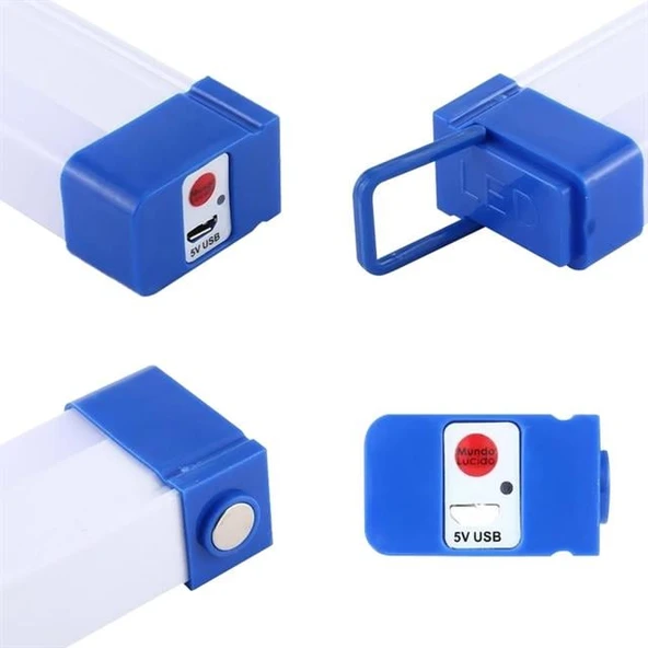 Powermaster BK-300 Mıknatıslı Şarjlı 3 Modlu Solar Beyaz Lamba 32 Cm - Resim 3