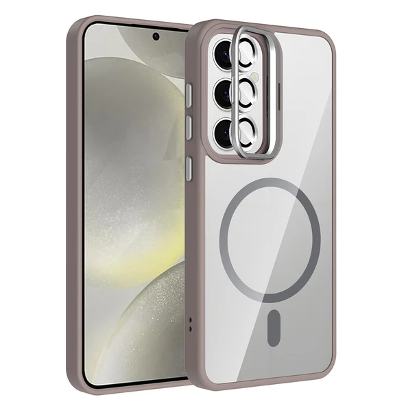 Samsung Galaxy S24 Kılıf Standlı ve Kamera Lens Hediyeli Kablosuz Şarj Özellikli Etro Kapak ürün görseli 1