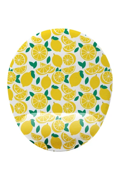 Hamiki Limon Desenli Bilek Destekli Kaymaz Buruşmaz Kırılmaz Mouse Pad - 1