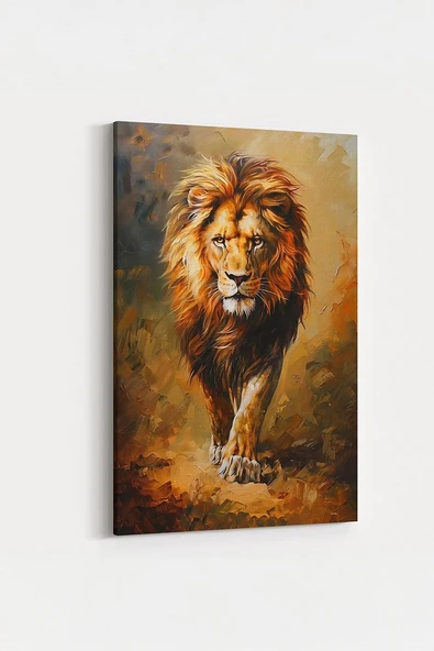 Aslan Portresi Kanvas Tablo Yaban Hayatı Sanatı Duvar Dekoru %100 Pamuk Kanvas - 2