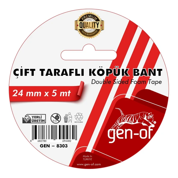 Gen-Of Çift Taraflı Köpük Bant 24x5 m (GEN-8303) ürün görseli