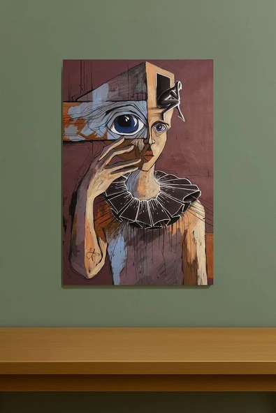 Çağdaş Sanat İnsan Figürü Kanvası Özgün ve Çarpıcı Ev Dekoru %100 Pamuk Kanvas - 4