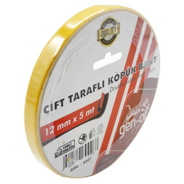 Gen-Of Çift Taraflı Köpük Bant 12x5 m (GEN-8301) - Resim 2
