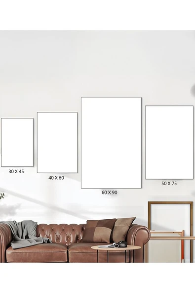 Çiçekli Kadın Portresi Kanvas Tablo Boho Şık Duvar Sanatı %100 Pamuk Dokulu Premium Baskı - 5
